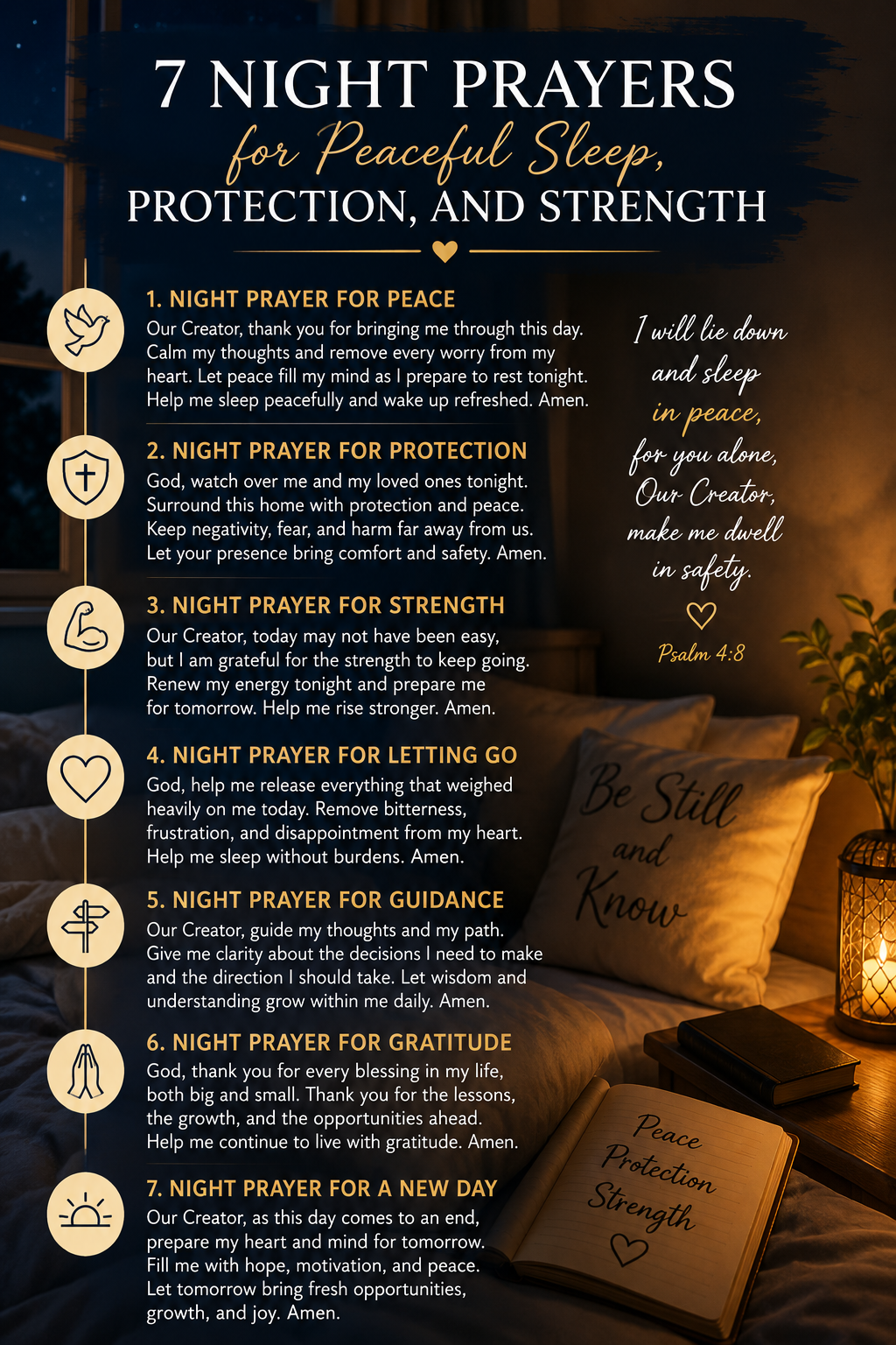 7 Night Prayers for Peaceful Sleep, Protection, and Strength